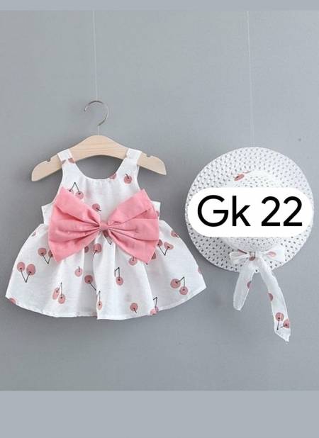 Pink And White Colour GURUKRUPA Fancy Stylish Party Wear Girls Kids Colllection GK-22